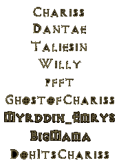 My different characters names